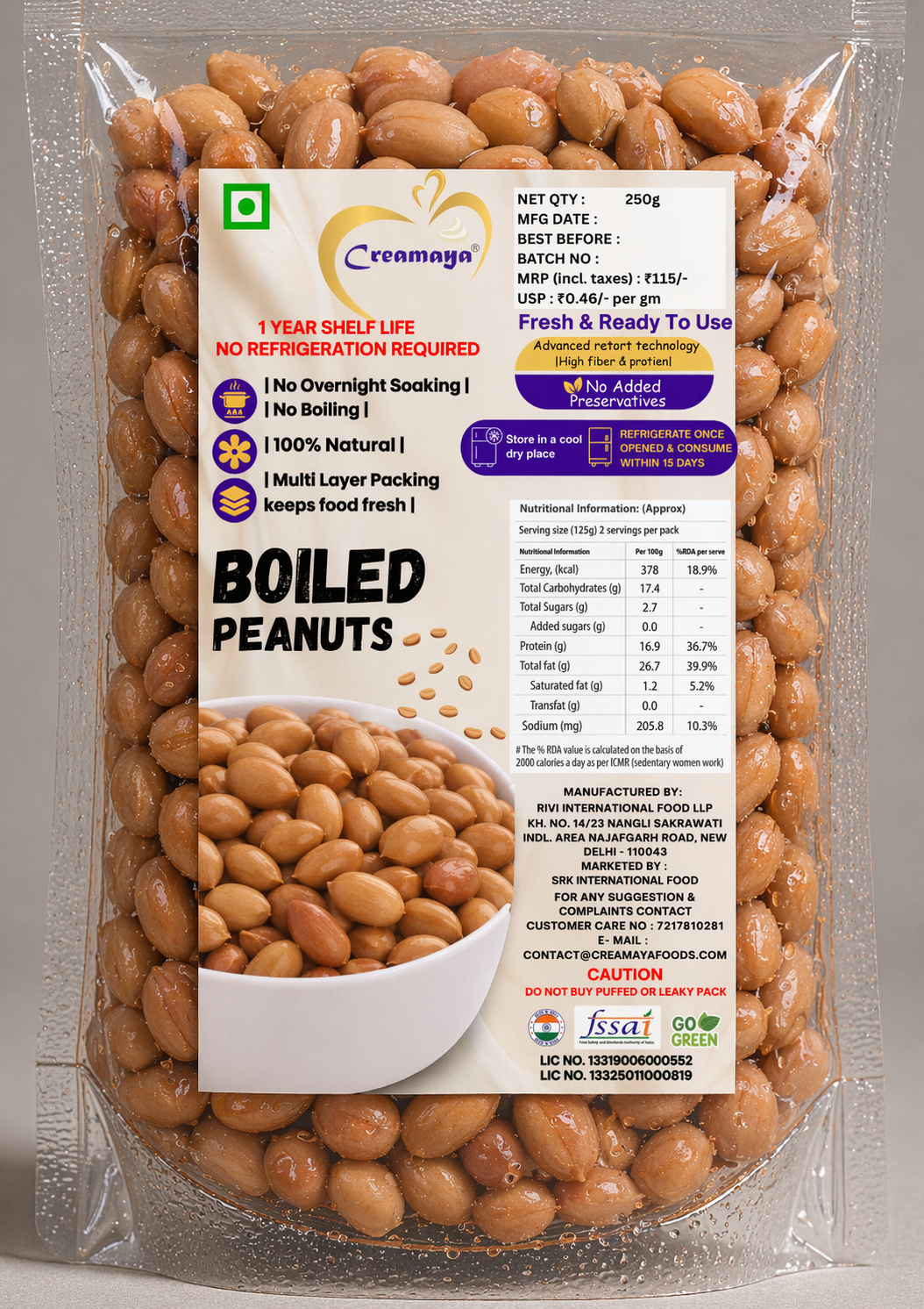 Ready-To-Eat Salted Boiled Peanuts