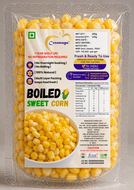 Ready-To-Eat Boiled Sweet Corn