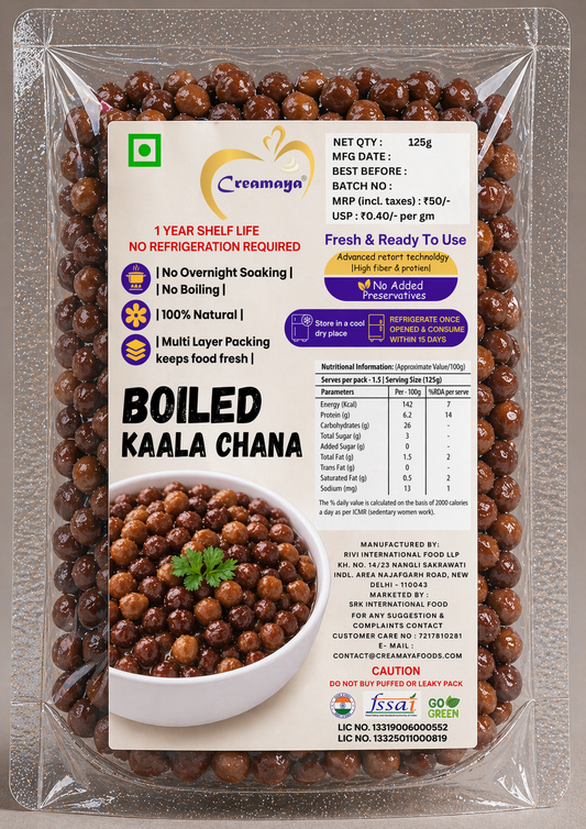 Cooked Kaala Chana (Black Chick Peas)