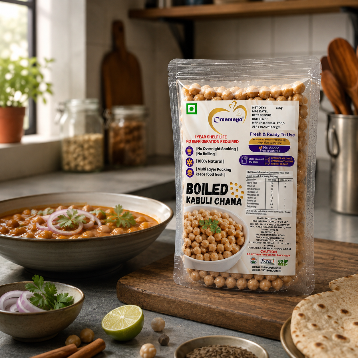 Cooked Kabuli Chana